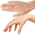 Image of Baltic Honey Amber Ring "Nina" on Model Hands