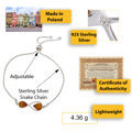 Sterling Silver Honey Baltic  Amber Bolo Bracelet Infinity detailed information