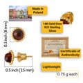 18K Gold Plated Sterling Silver and Honey Baltic Amber Stud Earrings details