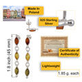 Infographics of Multicolor Baltic Amber Earrings from Amber Jewelry Collection