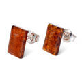 rectangular Baltic honey amber earrings