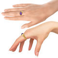 spoon ring amethyst gold ring for women on a finger