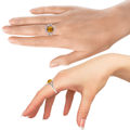 GIA Certified Sterling Silver and Baltic Honey Amber Sun Ring