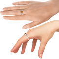 Sterling Silver and Baltic Honey Celtic Amber Ring "Celtic Knots"