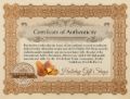 Certificate of authenticity included with Holiday Gift Shops Baltic amber earrings, confirming genuine amber jewelry and quality standards, official amber authenticity