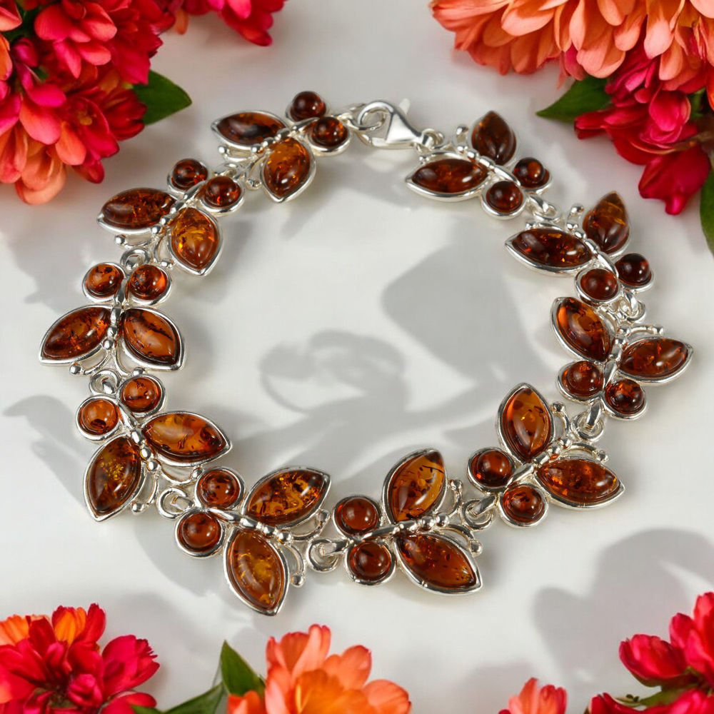 amber and silver bracelet