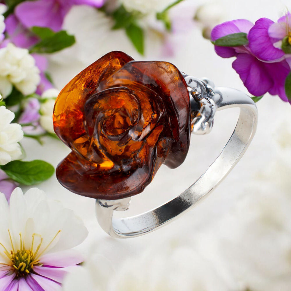 amber gemstone ring