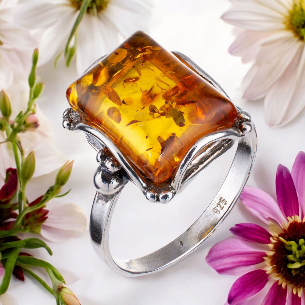 amber gemstone ring