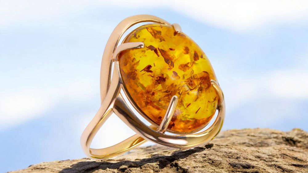 Baltic Amber Cabochon Ring