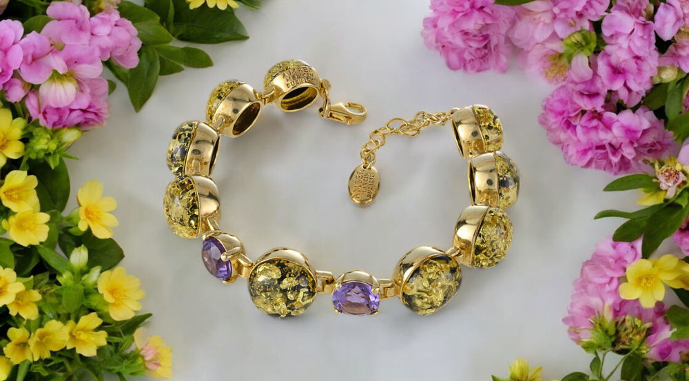 amber and gold bracelet