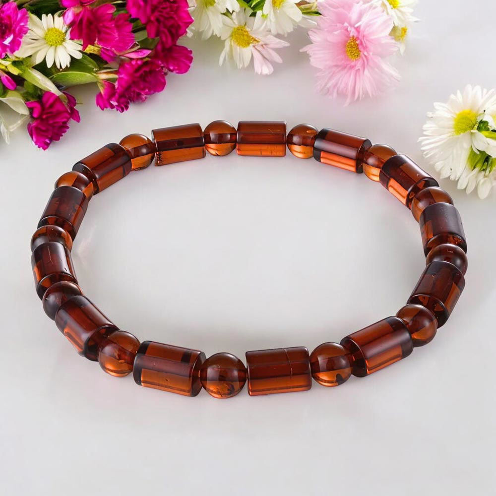 baltic cherry amber stretchable bracelet