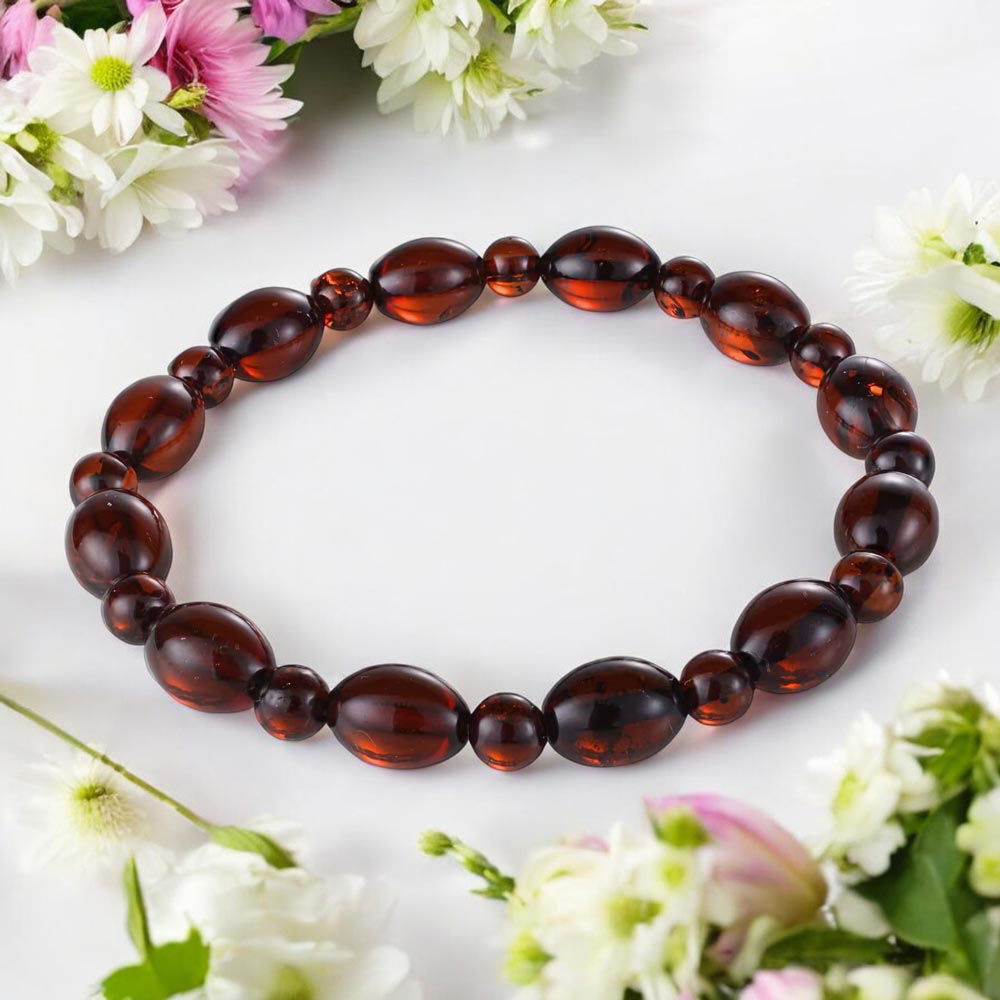 Olive Baltic Cherry Amber Bracelet 